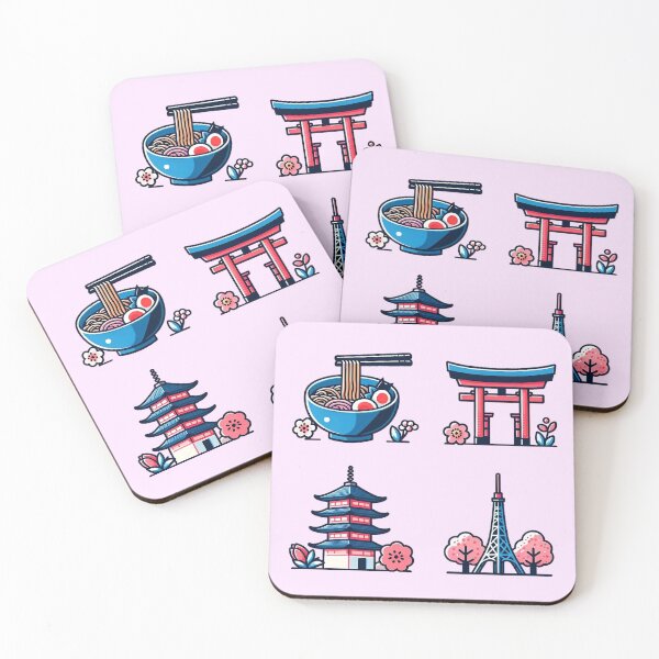Item preview, Fukuoka Japan Travel Icons - Ramen and Torii designed and sold by GREENZ0NE.