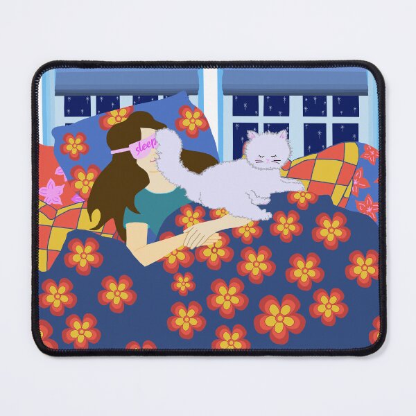 Item preview, Cozy Cat Interruption – Whimsical Cat and Woman Morning Illustration designed and sold by MidModMagic.