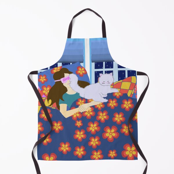 Item preview, Cozy Cat Interruption – Whimsical Cat and Woman Morning Illustration designed and sold by MidModMagic.