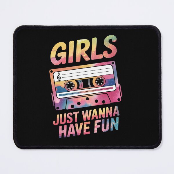 Item preview,  Girls Just Wanna Have Fun Nostalgia 1980s 80's Black 1 designed and sold by angolinnArt.