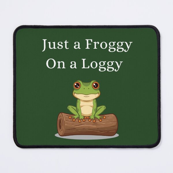 Item preview, Cute Green Frog Sitting on a Log designed and sold by Quirky-N-Cute.