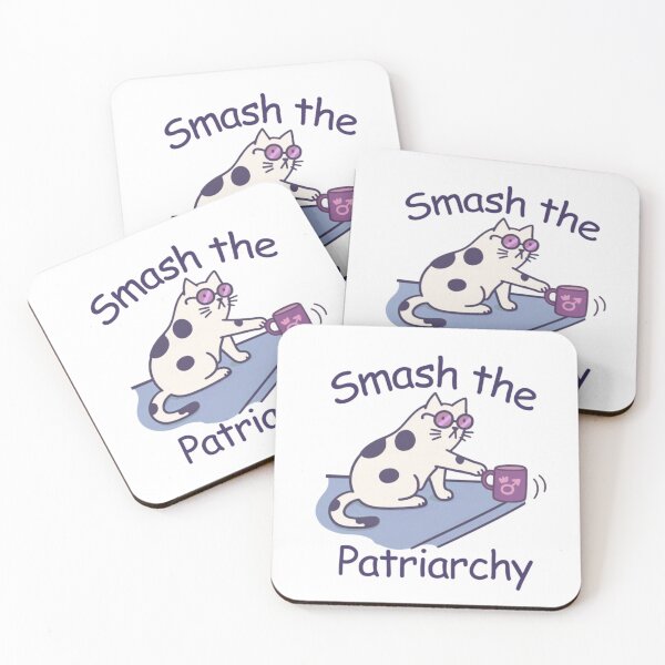 Item preview, Smash The Patriarchy Funny Feminist Cat Knocking Over Male Symbol Mug designed and sold by Phil Ben.