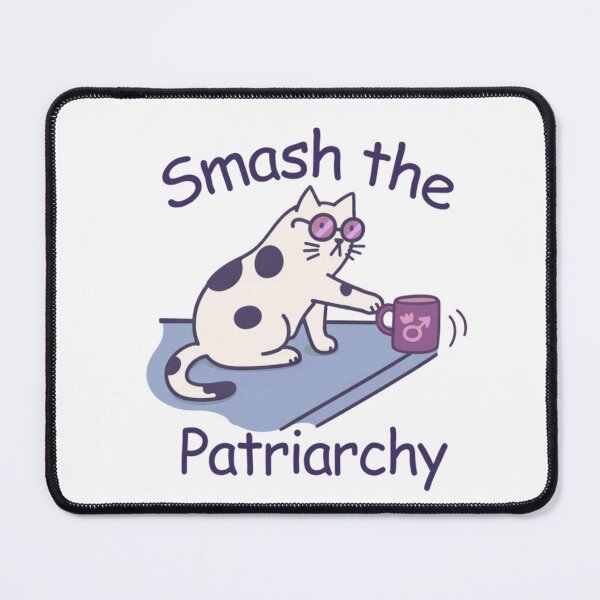 Item preview, Smash The Patriarchy Funny Feminist Cat Knocking Over Male Symbol Mug designed and sold by Phil Ben.