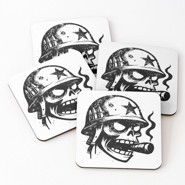 Item preview, Military Skull With Cigar designed and sold by Skulls & Calaveras.