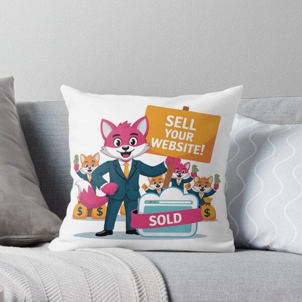 Modern Sell Website Design Throw Pillow