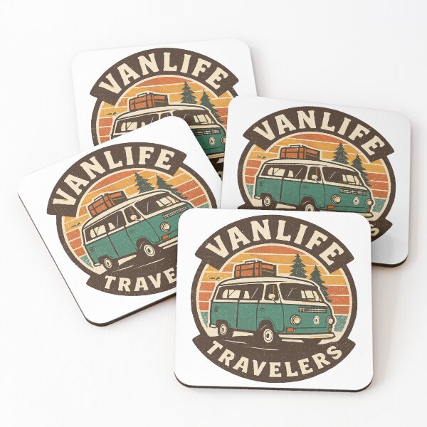 Item preview, Van Life Travelers Vintage Retro Badge - Outdoor Adventure Art designed and sold by Stone-T .