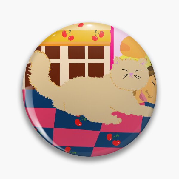 Item preview, Sleeping Cat and Girl – Cozy Whimsical Bedroom Illustration designed and sold by MidModMagic.