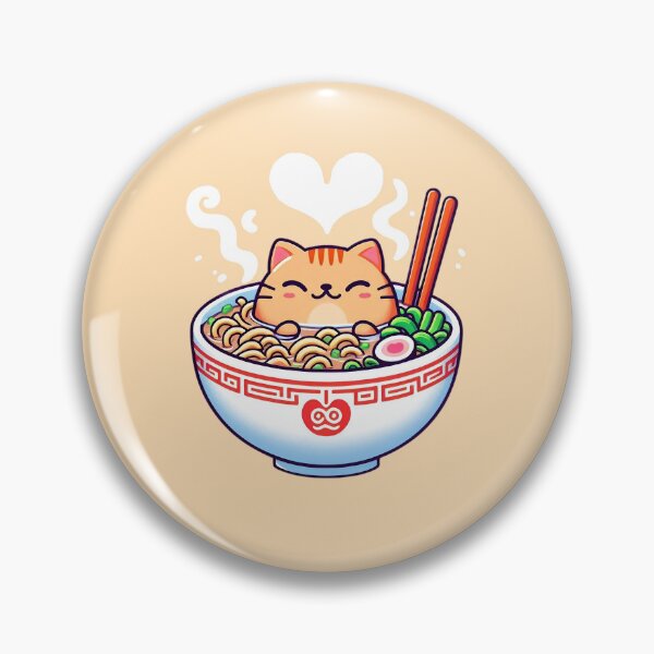 Item preview, Kawaii Cat Eating Ramen - Funny Japanese Noodle Soup designed and sold by GREENZ0NE.