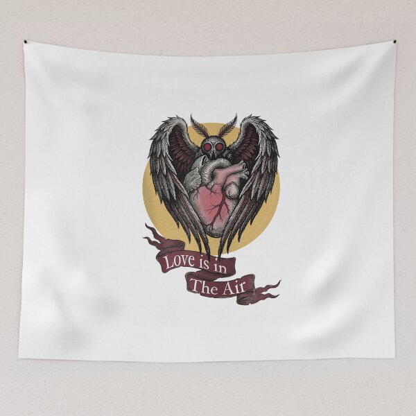 Item preview, Love Is In The Air Mothman Heart Wings Valentine Cryptid Aesthetic designed and sold by Phil Ben.