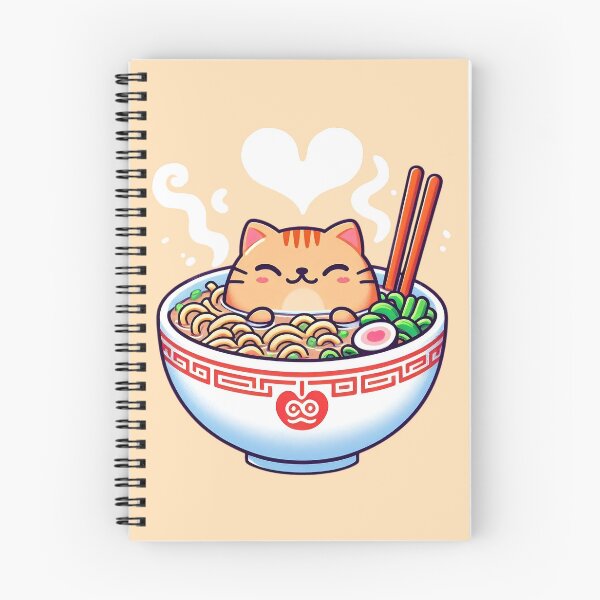 Item preview, Kawaii Cat Eating Ramen - Funny Japanese Noodle Soup designed and sold by GREENZ0NE.
