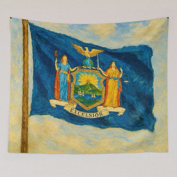 Item preview, New York State Flag designed and sold by TinCatOutPost.