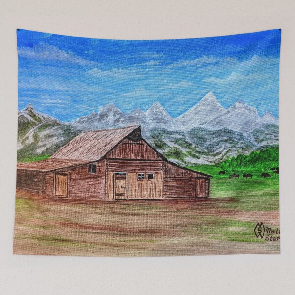 Item preview, Barn at the Grand Teton Mountain Range designed and sold by Matt Starr Fine Art .