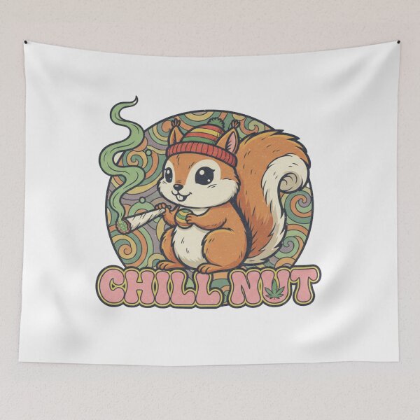 Item preview, Chill Nut Squirrel Retro Stoner Art - Funny Psychedelic Animal designed and sold by TSE DESIGN.