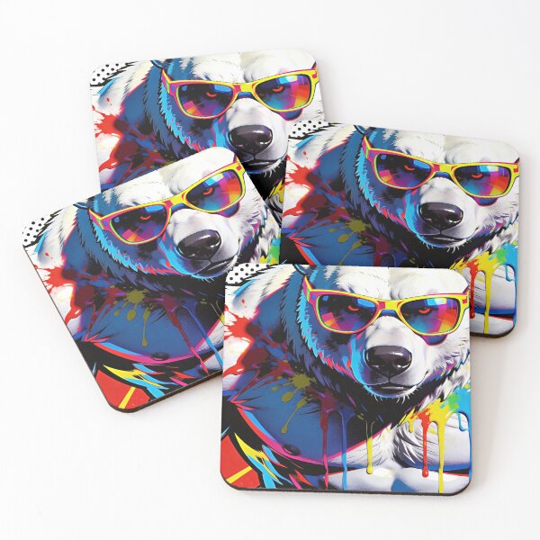 Item preview, Paint Splattered Muscular Polar Bear Pop Art designed and sold by mystiquelicorne.