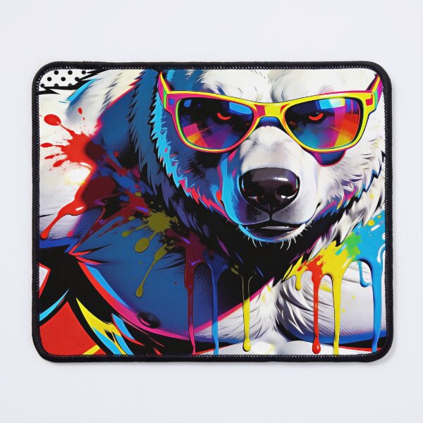 Item preview, Paint Splattered Muscular Polar Bear Pop Art designed and sold by mystiquelicorne.