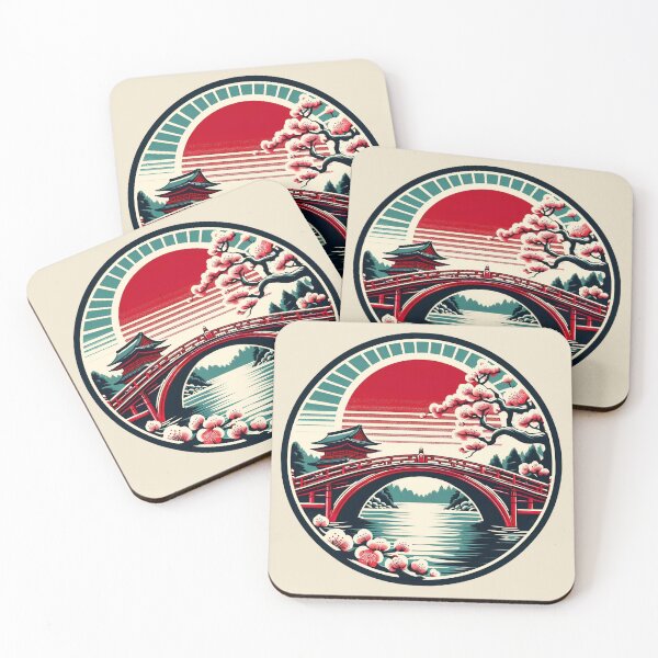 Item preview, Dazaifu Red Bridge - Vintage Japan Travel Badge designed and sold by GREENZ0NE.