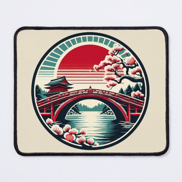 Item preview, Dazaifu Red Bridge - Vintage Japan Travel Badge designed and sold by GREENZ0NE.