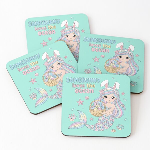 Item preview, Somebunny Loves the Ocean – Mermaid Bunny Easter Illustration designed and sold by Sea Gem.