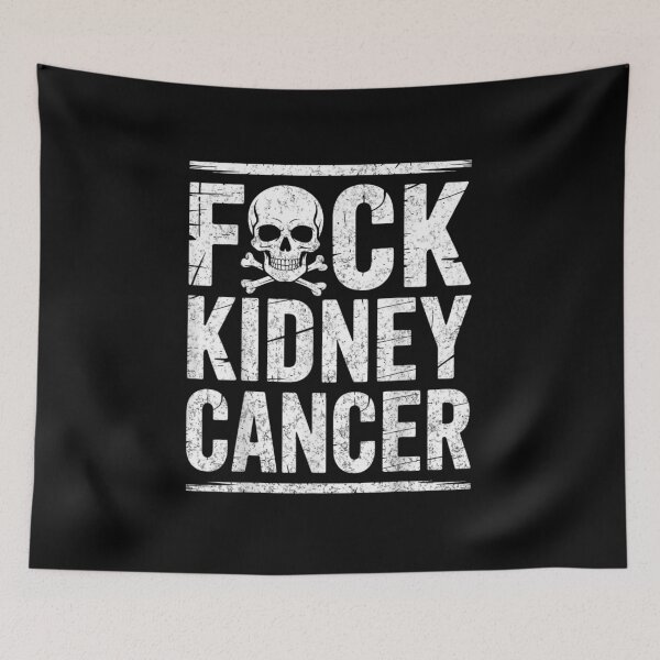 Item preview, Fuck Kidney Cancer Awareness Skull and Crossbones Distressed Brave Warrior Gift designed and sold by Phil Ben.