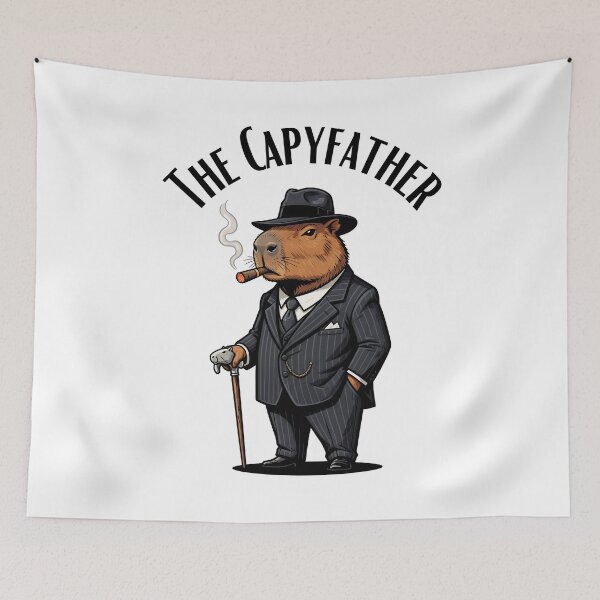 Item preview, The Capyfather – Funny Mafia Boss Capybara designed and sold by Sir Capy B.
