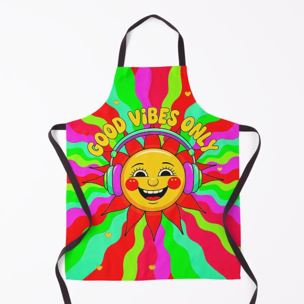 Item preview, Good Vibes Only Psychedelic Happy Sun Cartoon Design designed and sold by Amanda's Factory.