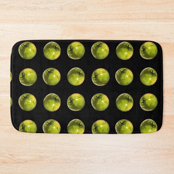 Item preview, Rolling Green Apple Pattern - watercolor - black background designed and sold by AquarellChill.