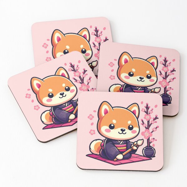Item preview, Scholar Shiba Inu Dog - Japanese Calligraphy and Kimono designed and sold by GREENZ0NE.