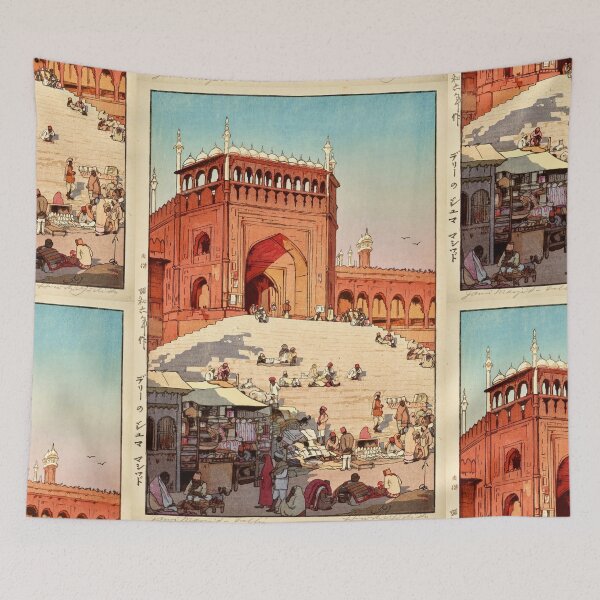 Item preview, Hiroshi Yoshida Woodblock Print | Jama Masjid Delhi Art | Mughal Architecture | Mosque Scene | Shin-Hanga Movement designed and sold by artofuniverse.