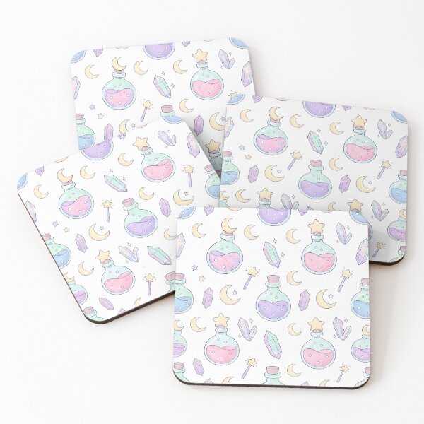 Item preview, Kawaii Magic Potions & Crystals - Pastel Witchy Pattern designed and sold by KimSnow Studio.