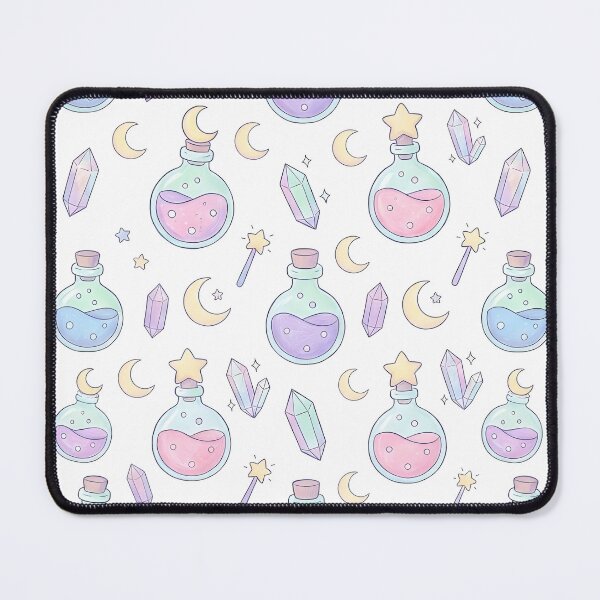 Item preview, Kawaii Magic Potions & Crystals - Pastel Witchy Pattern designed and sold by KimSnow Studio.
