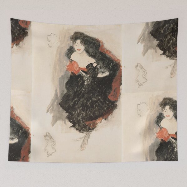 Item preview, Study for Judith II by Gustav Klimt: expressive fashion dance portrait poster designed and sold by artofuniverse.