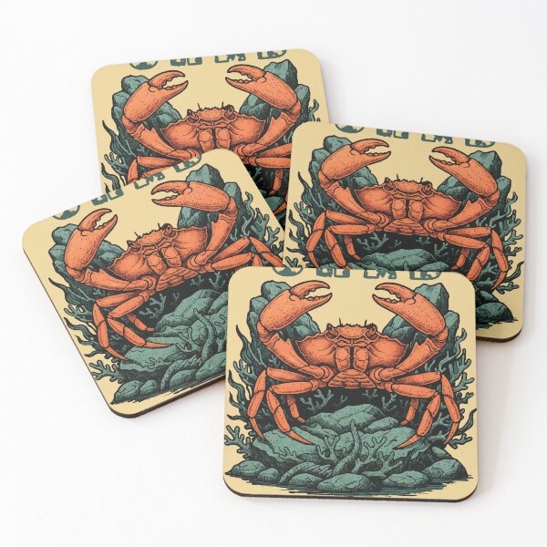 Item preview, Crab Yourself! Orange Crab on Rocks designed and sold by PixelStudioBe.