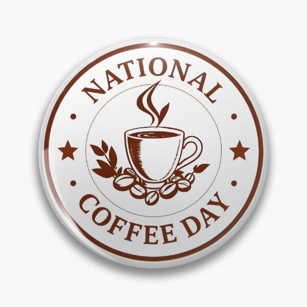 Artikelvorschau, Nationaler Kaffeetag Vintage-Kaffee-Abzeichen entworfen und verkauft von Nimkaew.