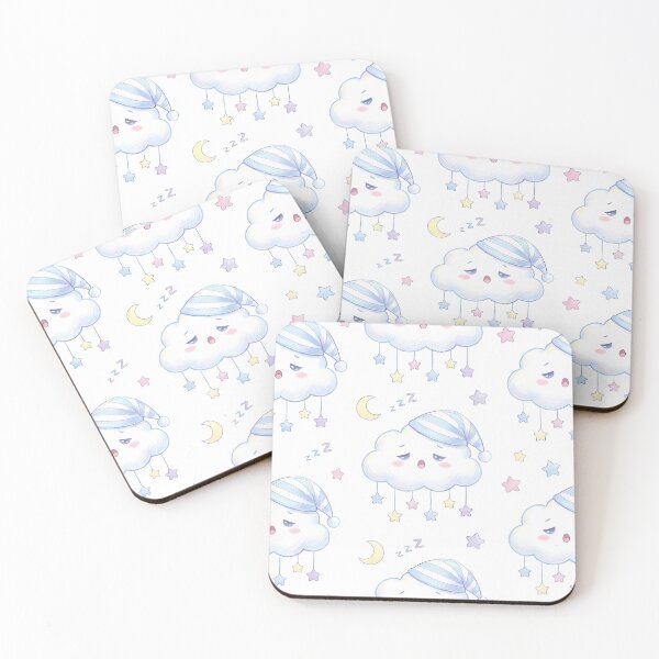 Item preview, Kawaii Sleepy Cloud Pattern - Sweet Dreams & Stars designed and sold by KimSnow Studio.