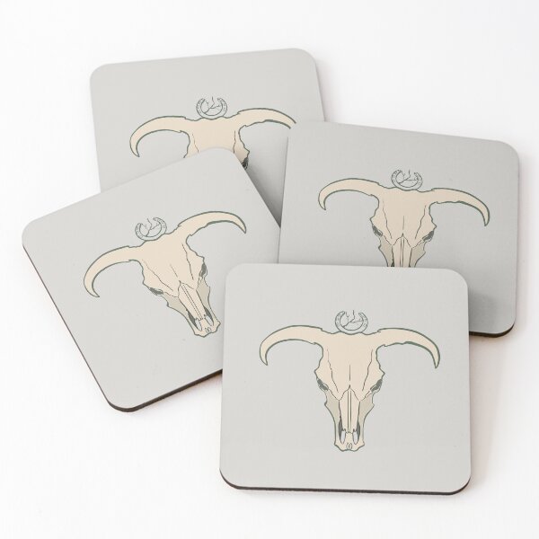 Item preview, Western Bull Skull with Horseshoe – Minimal Boho Desert Illustration designed and sold by Bedoya Illustrations .