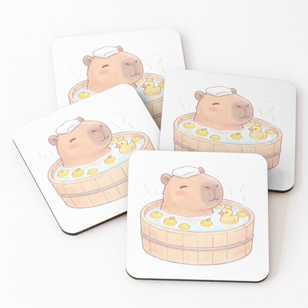 Item preview, Cute Capybara Onsen - Yuzu Bath Time designed and sold by KimSnow Studio.