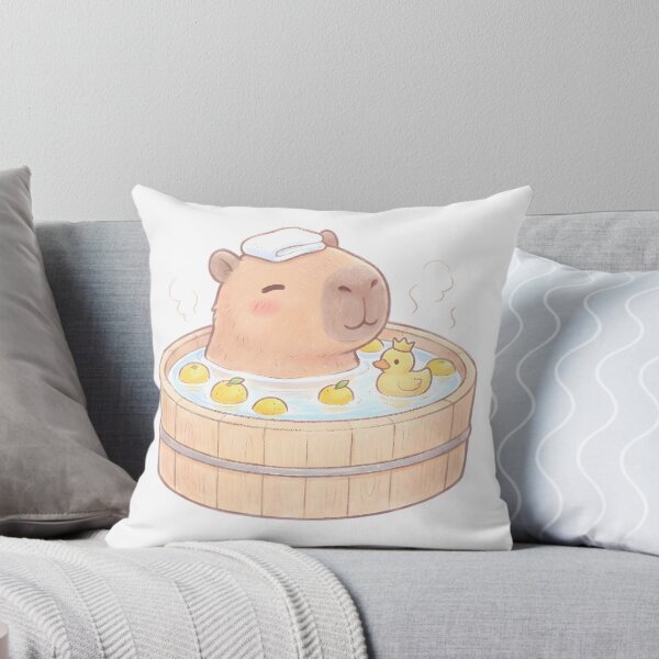 Item preview, Cute Capybara Onsen - Yuzu Bath Time designed and sold by KimSnow Studio.