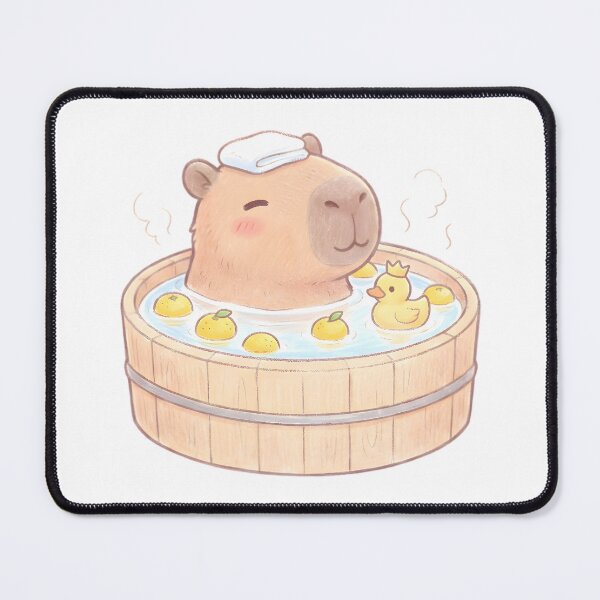 Item preview, Cute Capybara Onsen - Yuzu Bath Time designed and sold by KimSnow Studio.