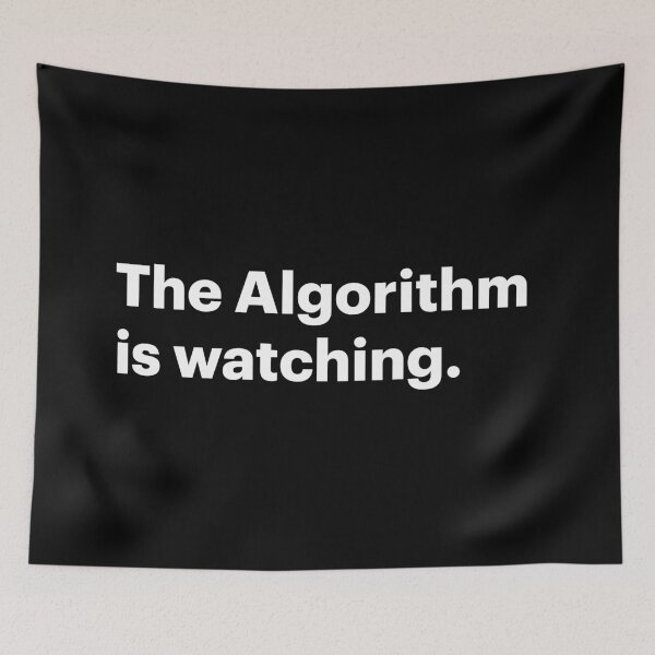 Item preview, The Algorithm is Watching | Orwellian AI Meme (White text) designed and sold by STUDIO-72.