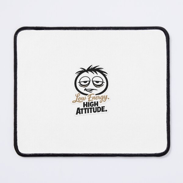 Item preview, Low Energy High Attitude – Tired Face Doodle Funny Streetwear Aesthetic Sticker designed and sold by Doodlynx.