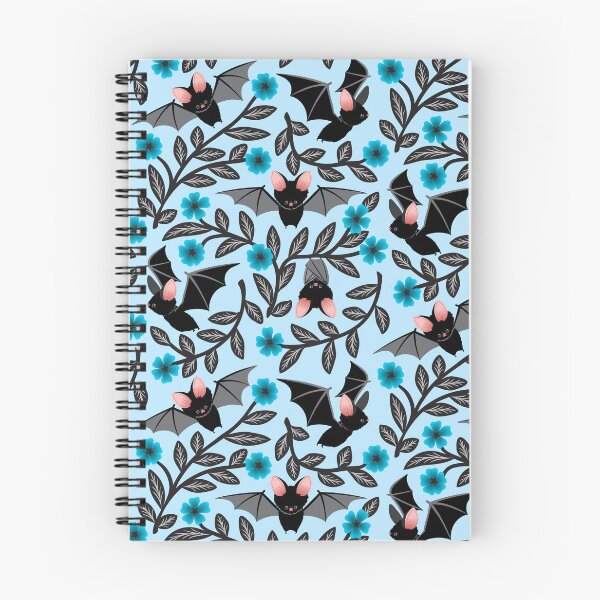 Item preview, Bats and flowers in blue designed and sold by Jennifer Ladd.