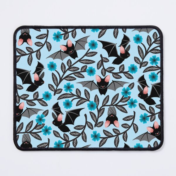 Item preview, Bats and flowers in blue designed and sold by Jennifer Ladd.