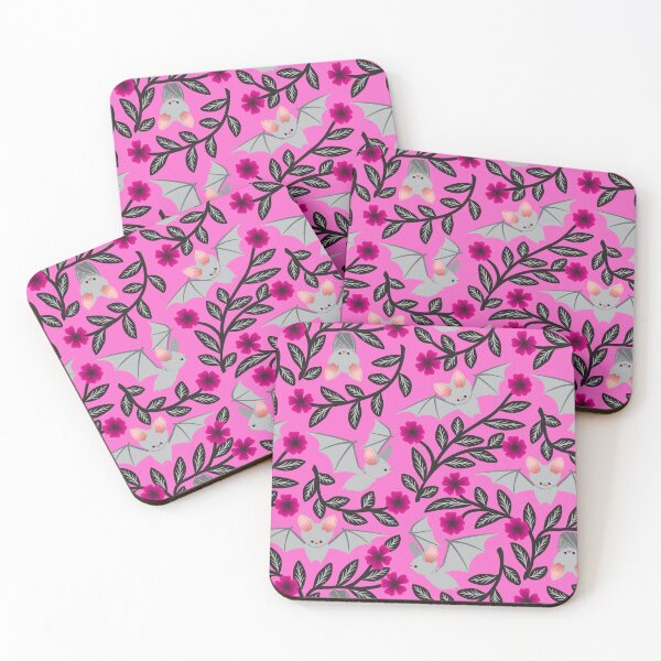 Item preview, Bats and flowers on pink designed and sold by Jennifer Ladd.