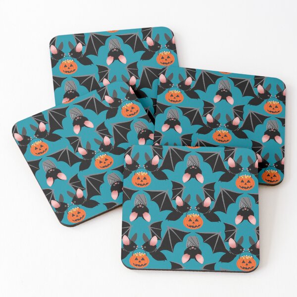 Item preview, Halloween bats with pumpkin candy buckets designed and sold by Jennifer Ladd.