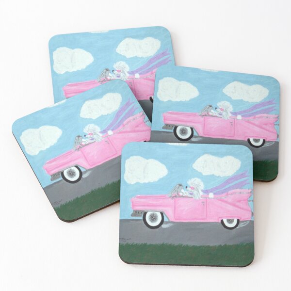 Item preview, Poodle in pink convertible designed and sold by Squirreldumplings.