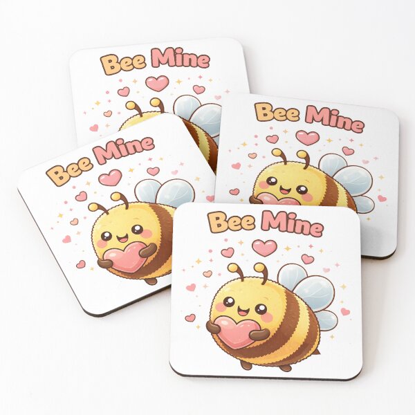 Item preview, Cute Bee Holding Heart with Bee Mine Valentine Pun. designed and sold by The-T-In-Retro.