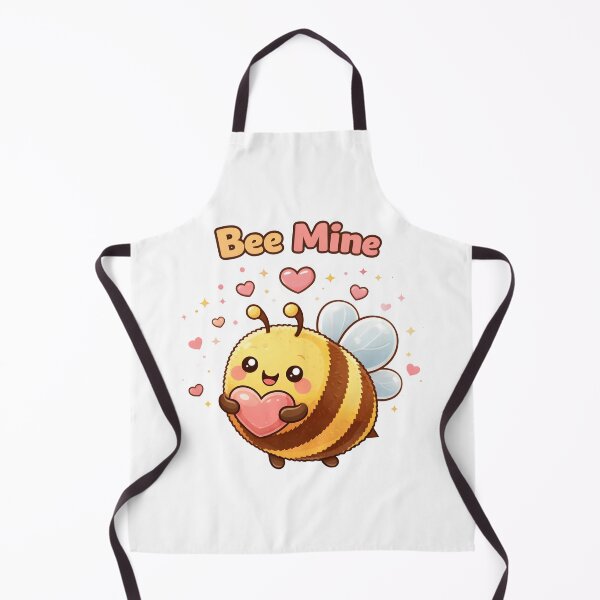 Item preview, Cute Bee Holding Heart with Bee Mine Valentine Pun. designed and sold by The-T-In-Retro.