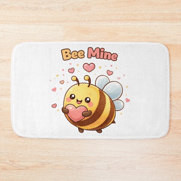 Item preview, Cute Bee Holding Heart with Bee Mine Valentine Pun. designed and sold by The-T-In-Retro.