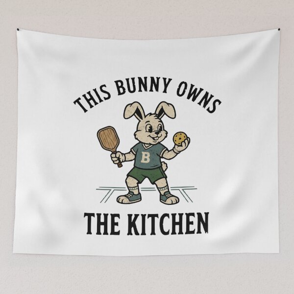 Item preview, This Bunny Owns the Pickleball Kitchen designed and sold by FreshVibe Prints.