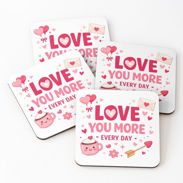 Item preview, Love You More Every Day – Cute Kawaii Valentine Quote designed and sold by bilal sibgui.
